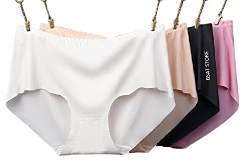 Women's Ice Silk Blend Invisible Lines No Show Hipster Panty..//