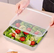 Stainless Steel Storage Plate, Baking Tray, Non Stick Baking Pan Food Storage Box with Cover Pan.
