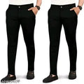 Cotton Blend Black Trouser for Men Pack of 2....